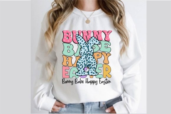 Bunny Babe Happy Easter PNG Sublimation Graphics
