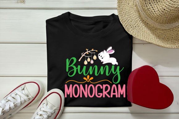 Bunny Monogram SVG Design: Graphics & T-Shirt Designs