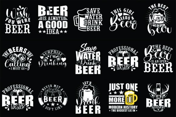 Funny Beer Tshirt Design Bundle: Graphics for Crafts-Driven Brands