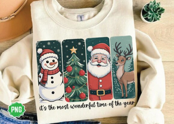 Retro Christmas PNG Graphics for T-Shirt Designs