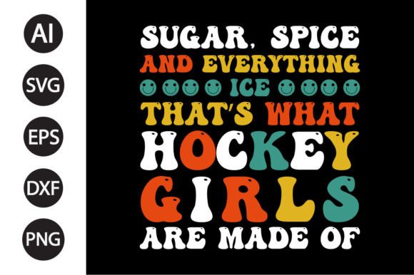 Retro, Wavy, Groovy Ice Hockey T-shirt Graphics