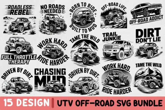 UTV Off-Road SVG Bundle for T-Shirt Desi: Graphics & Crafts
