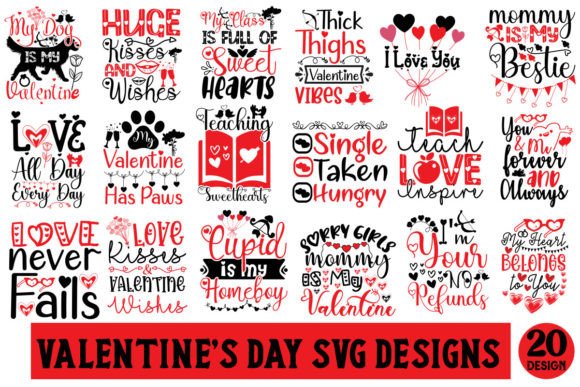 Valentines SVG Designs Bundle: Graphics for T-Shirt Designs & Local Branding